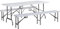 HATTORO Buffettisch Buffetbank Campingmöbel Bierzeltgarnitur 180 cm (Weiß, Set 2X Bank, 1x Tisch)