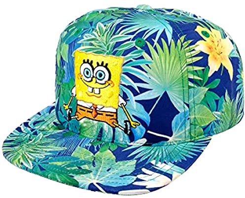 Concept One Unisex-Erwachsene Spongebob Squarepants Baseball Cap, Tropical Floral Curved Brim Adjustable Snapback-Mütze, Mehrfarbig/Meereswellen (Ocean Tides), Einheitsgröße (6er Pack)