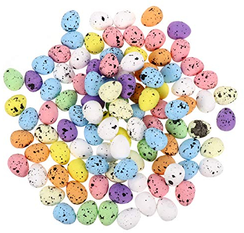 VALICLUD 100 Stück Ostereier Gesprenkelte Eier Dekorative Künstliche Vogeleier Schaum Eier für DIY Handwerk Dekoration