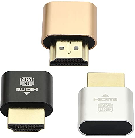 XMSJSIY HDMI Dummy Plug 4K HDMI Display Emulator Virtueller Monitor Headless Ghost Adapter für Ethereum ETH ZEC BTC Mining 3840x2160@60Hz -3er Pack