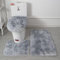 Lifup Badteppich Set 3 Teiliges, rutschfeste Shaggy Badematte, Flauschig Contour Badteppich, Langflor Toilettensitzbezug Tie Dye Grau 1