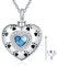 KINGWHYTE 925 Sterling Silber Herz Urnen Anhänger Kette, Paw Print Liebe Zirkon Blauer Kristall Urnenkette für Ashes, Memorial Asche Halskette mit Trichter Füllung Kit Aschekette