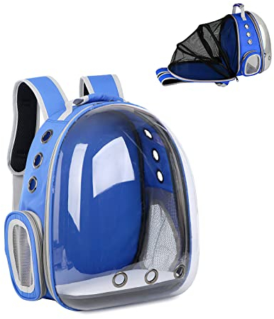 Galatée Katzenrucksack, Hund, Erweiterbarer Haustierrucksack, Belüfteter Raumkapsel-Katzenrucksack, Tragbarer Welpen Tagesrucksack Für Reisen, Camping, Wandern(Navy Blau)
