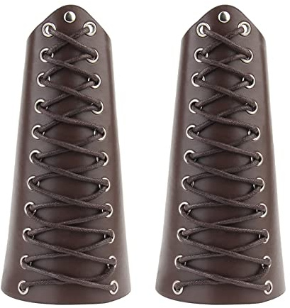 2 Stück Leder-Armschützer, Wikinger-Handgelenkschützer, verstellbares mittelalterliches Armschienen-Armband,Armschienen Wikinger, Punk-Stulpen-Rüstung für Mann und Frau