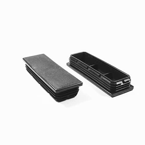 ajile - Kunststoff Lamellen-Stopfen für Rechteckrohre mit 150x50 mm Aussenmass und 2,0-5,0 mm Wanddicke SCHWARZ - 4 Stck. - EPH158