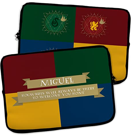 Funda portátil Neopreno. Funda de Neopreno. Regalo Personalizado con Nombre. Varios tamaños. Hogwarts