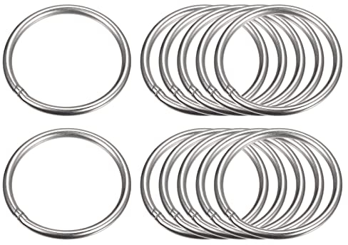 sourcing map 12Stk. 60mm(2.36) Äußerer Durchmesser 4mm Dicke Edelstahl O-Ringe Mehrzweck Metallgeschweißte O-Ringe Rundringe