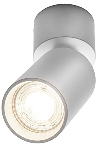 GTV lighting - LED Deckenlampe FARGO 2 - Deckenspot 1-flammig - Dreh und Schwenkbar Deckenstrahler Spotleuchte Wandspot, GU10 (ohne Leuchenmittel) Retro/Vintage Deckenleuchte 220-240V - Weiß, 16,6 x 7 cm
