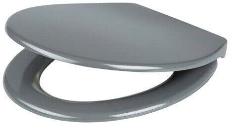 Marco Paul 18 Universal Fit Durable Wooden Toilet Seat Easy Wipeable Ideal Standard Oval Grey Toilet Seat Easy Clean & Wipeable Solid MDF with Strong Hinges