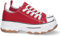 shoes&blues.es 72912-Zapatilla de Plataforma para Mujer, Comoda, Estilo Bamba, Material de Lona, y Cierre de Cordones. Talla 39 Rojo