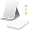 Kintion Travel Makeup Mirror, Portable LED Lighted Makeup Mirror, 360° Rotation Touch Screen, 3-Color Dimmable Lighting, Rechargeable Tabletop Folding Vanity Mirror, White