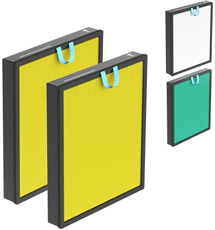 Vital 200S Replacement Filter Compatible with LEVOIT Vital 200S Air Puri-fier，For Households with Pets，3-in-1 H13 True HEPA and High-Efficiency Activated Carbon Filter, Vital 200S-RF，2 Pack,Yellow
