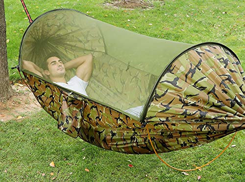 Hamac avec moustiquaire, Double hamacs de Camping moustiquaire Portable et léger pour Sac à Dos randonnée Voyage en Plein air