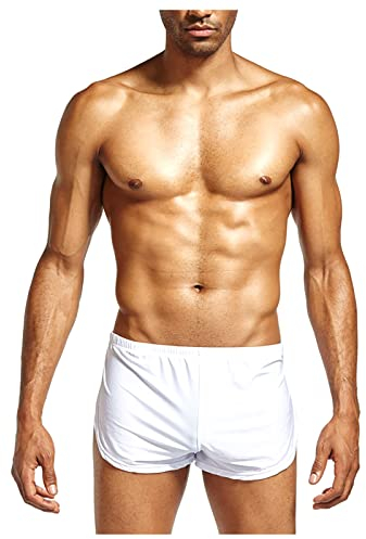KONG JIMFAN Boxershorts Herren Penis Unterhose Boyfriend Geschenk Sexy Herren String Unterhosen Männer XXL Boxershorts Lang Boxershorts Polyamid Boxershorts Weit Lunterwäsche Herren(Weiß,XL)