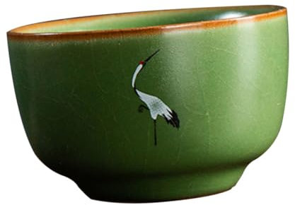 BESTonZON Taza de cerámica hecha a mano taza de te oriental exquisita taza de te tazas de té chino tazas de cafe expreso tetera retro taza de té casera antiguo juego de té taza de boca ancha