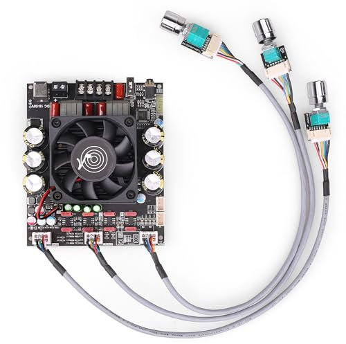 ZK-3002T 300W+300W Bluetooth Digital Amplifier Board TPA3255 Chip 2.0 Channel with Treble and Bass Adjustment (ZK-3002T External Potentiometer)