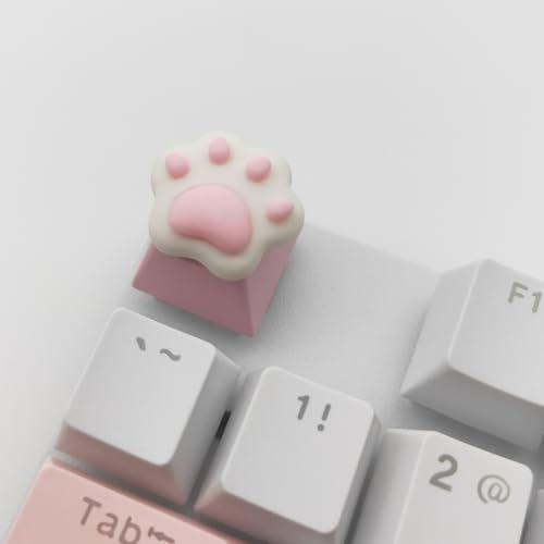 Elacgap Personalized Cute Pink Keycap Handmade OEM Profile DIY Custom Keycap for Mechanical Keyboard MX Switch (Cat Paw)