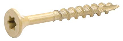 Tornillos para cubierta, tornillos de madera para exteriores #8 x 1-5/8 pulgadas, 25 unidades, acero al carbono y roscas gruesas, anticorrosión, tornillos recubiertos de bronceado para cubiertas