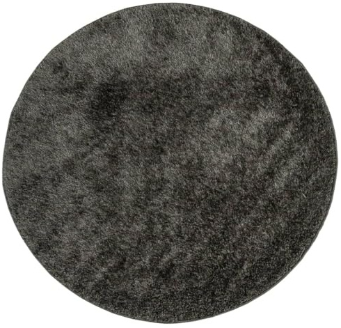 vidaXL Teppich ISTAN Hochflor Glänzend Anthrazit Ø 160 cm