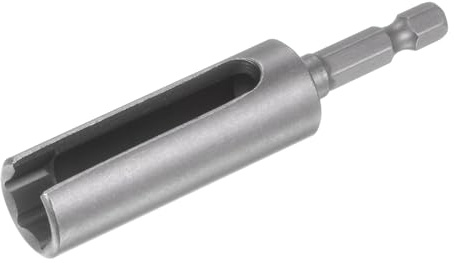 sourcing map 80mm Long 12mm Hex Nut Socket Slotted Extension Driver Bit Adapter 1/4 Hex Shank Cr- V