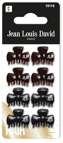 JEAN LOUIS DAVID - Lot de 8 Pinces à Cheveux - Tous Types de Cheveux - Assortiment de Couleurs Aléatoire