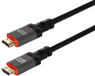 Monoprice 8K Certified Ultra High Speed HDMI Cable - 6 Feet - Black | Braided - HDMI 2.1, 8K@60Hz, 4k@120Hz, 48Gbps, HDR, VRR, CL3 in-Wall Rated