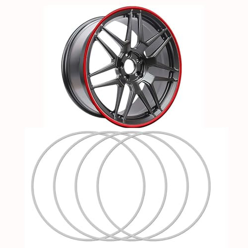 Felgen Reparaturset Leichter 4-teiliger Autokantenschutz, 17-22 Zoll Universal-Felgenschutzstreifen Aus Leichtmetall, Kratzfester Zierring Aus Aluminiumlegierung For Fahrzeugreifen, Selbstklebendes Sc