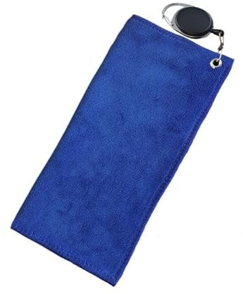pofluany Golf Towel with Retractable Hook Carabiner Golf Towel Golf Towel with Carabiner Cotton Towel for Golf Carts or Clubs Club Ball Cleaning Towel Golfing Gear for Men Women Blue