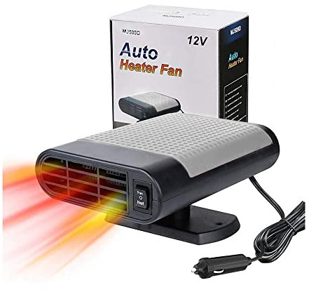 SUJAHHUJIQ Chauffage de voiture, 12 V, portable, dégivreur rapide pour pare-brise d'hiver, désembuage de 150 W, ventilateur de refroidissement de voiture à brancher sur l'allume-cigare, meilleur