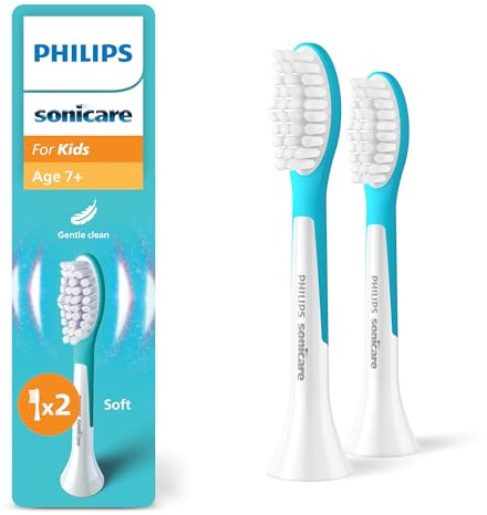 Philips Sonicare For Kids, Original Ersatzbürstenköpfe für Kinder ab 7 Jahren, 2er-Pack, HX6042/90