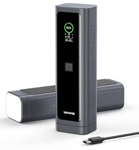 YKPOWER Power Bank, 100W Fast Charging Laptop Portable Charger 10000mAh with USB C & USB A Port, Smart TFT Display, LED Light & SOS, for iPhone 16/15 Series/Galaxy/iPad/MacBook Home Office Camping