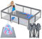 Laufstall Baby mit Matratze,180 * 127 Laufgitter baby Faltbar,Indoor&Outdoor Baby Laufgitter,Laufstall Faltbar mit 50 Ozeanbällen