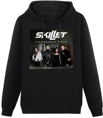 KESIHANXIANGUO Skillet Band Essential Unisex Hooded Printed Pullover Hoodies Mens Black Sweatshirts M