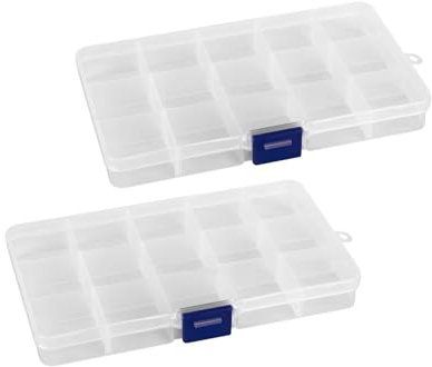 Sortierboxen für Kleinteile - 2 Stück Aufbewahrungsbox mit Fächern Sortierbox 8 Gitter Plastik Aufbewahrungsbox Kleinteile Organizer Verstellbaren für Accessoires Kleinteile, Schrauben