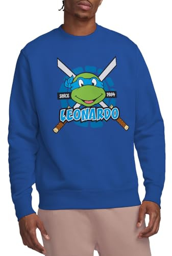 Teenage Mutant Ninja Turtles Tmnt Leonardo Since 1984 Crew Sweatshirt, Royal Blue, Large