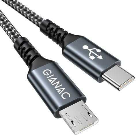 Cavo USB C a Micro USB 1M,USB Tipo C a Micro Cavo Nylon intrecciato da USB C a Caricabatterie Android Cavo di ricarica Dast Sync compatibile con Samsung Galaxy S7/S5/J5/J7,PS4, Kindle, ecc