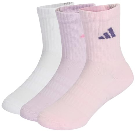 adidas Unisex Kinder CUSHIONED SPORTSWEAR CREW SOCKS 3 PAIR PACK, clear pink/white/ice lavender, 34-36