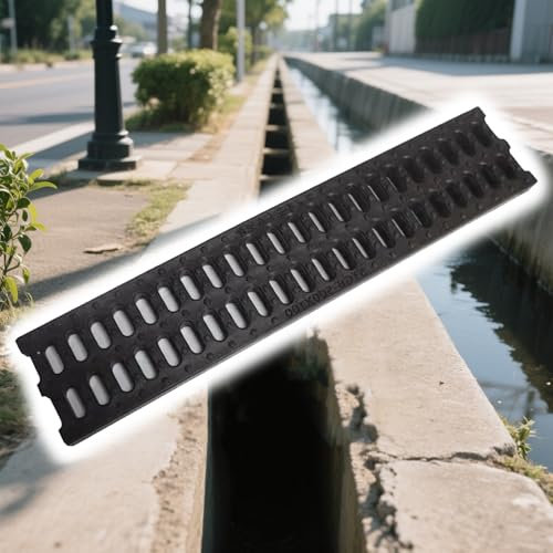 Canaletta Scolo Acqua Piovana Griglia di Drenaggio per Canaletta di Drenaggio Esterna Extra Piatta, Larghezza 10 Cm, Griglia di Drenaggio per Pozzetto di Raccolta, Griglia di Drenaggio per Terrazza Es