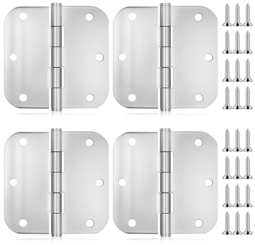 4 Stück Edelstahl Scharniere Klappbar, Kugellager Schwerlast Scharniere Schwerlastscharniere Verbinder, Edelstahl Türscharniere für Holztüren Gartentor Aussen Fenster Möbel Türband Tür Scharnier Set
