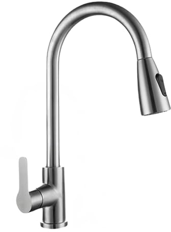 Faizee Home | Küchenarmatur Wave Chrom – Ausziehbare Spültischarmatur aus Edelstahl mit 2 Strahlarten & 360° Schwenkauslauf – Einhebel Wasserhahn für Küche & Spüle