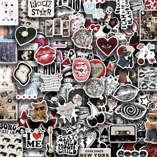 DiiWmme 100pcs Vintage Aufkleber Y2K Gothic Aesthetic Sticker Set (Stil B) | Wasserfeste Vinyl Scrapbook Aufkleber für Scrapbooking, Journaling, Laptop, DIY, Fotoalbum Tagebuch Wasserflaschen