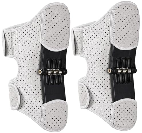 Stabilizzatore per ginocchio 2 pezzi tutore per ginocchio con molla molle in acciaio al carbonio supporto per camminare escursionismo e squat grigio taglia L