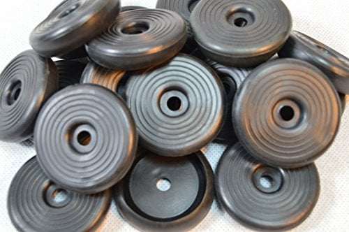 Unbranded 24 stück Gummi Fußkappe Rund Schwarz für Biergartenstuhl/Tisch Mainau/Peru u.a. Ø Standfläche: ca. 45 mm (4,5 cm), Ø Öffnung: ca.35 mm (3,5 cm)