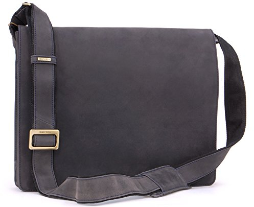 VISCONTI - Borsa Messenger in Pelle per PC 14 Pollici - Borsa a Tracolla Media da Lavoro per Uomo - Borsa A4 per Ufficio - 18548 - Olio Blu