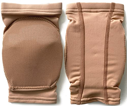 DANCEYOU Knieschoner Knieschützer mit Hartschaum Kniebandage Knieorthese für Tanzen und Sport Hellbraun S