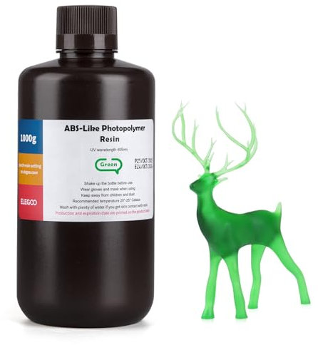 ELEGOO ABS-Like 3D Drucker Resin LCD UV-härtendes Harz 405nm Standard Photopolymerharz für LCD 3D Drucker Klargrün 1000g