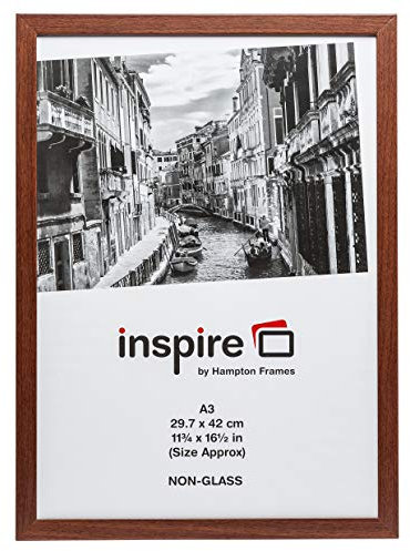 Hampton Frames MUNA3BRN Cadre Photo en plexiglas Effet Bois foncé A3 (30 x 42 cm)