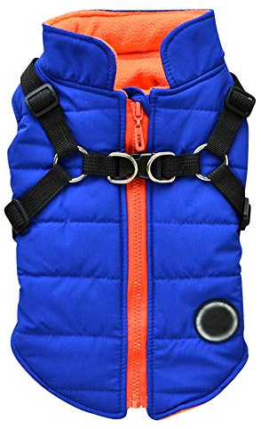 Doubleer Hundemantel Mit Trapezloch Wasserdicht Hundekleidung Bekleidung Winterjacke Warme Weste Haustier-Outfit Mäntel für kleine, mittelgroße Hunde, 4 Farben, 6 Größen