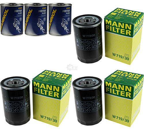 3x Original MANN Ölfilter W 719/30 + 3x SCT Motor Flush Motorspülung