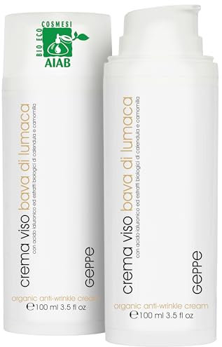 100ml. Bio Crema Viso Bava di Lumaca 65% PURA - Acido Ialuronico Viso con Vitamina C+E - Crema Viso Antirughe, Idratante, antimacchie, cicatrizzante - Skincare MADE IN ITALY